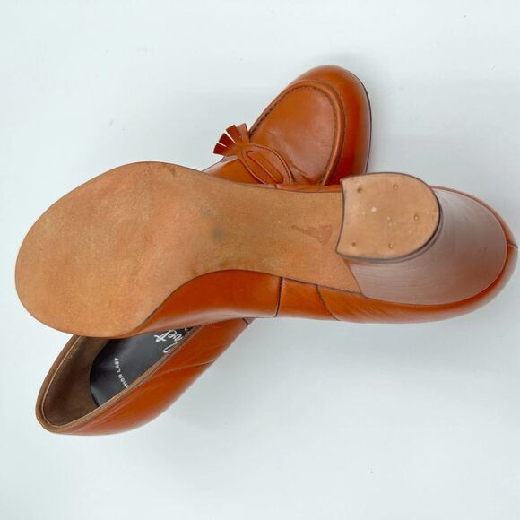 Velvet Step Vintage 1950’s Tan Brown Leather Women Heels Size 6.5 - Picture 10 of 12